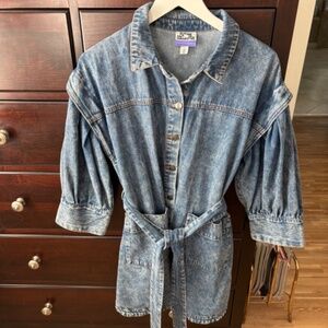 Future Collective: Kahlana Barfield Brown/KBB Denim Tunic dress/jacket SIZE 12